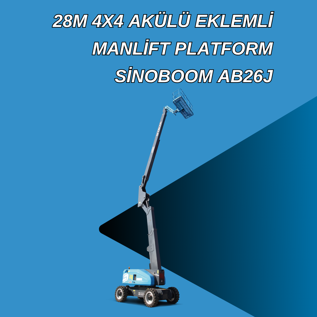 28m 4x4 akulu eklemli manlift platform sinoboom abb26j 3